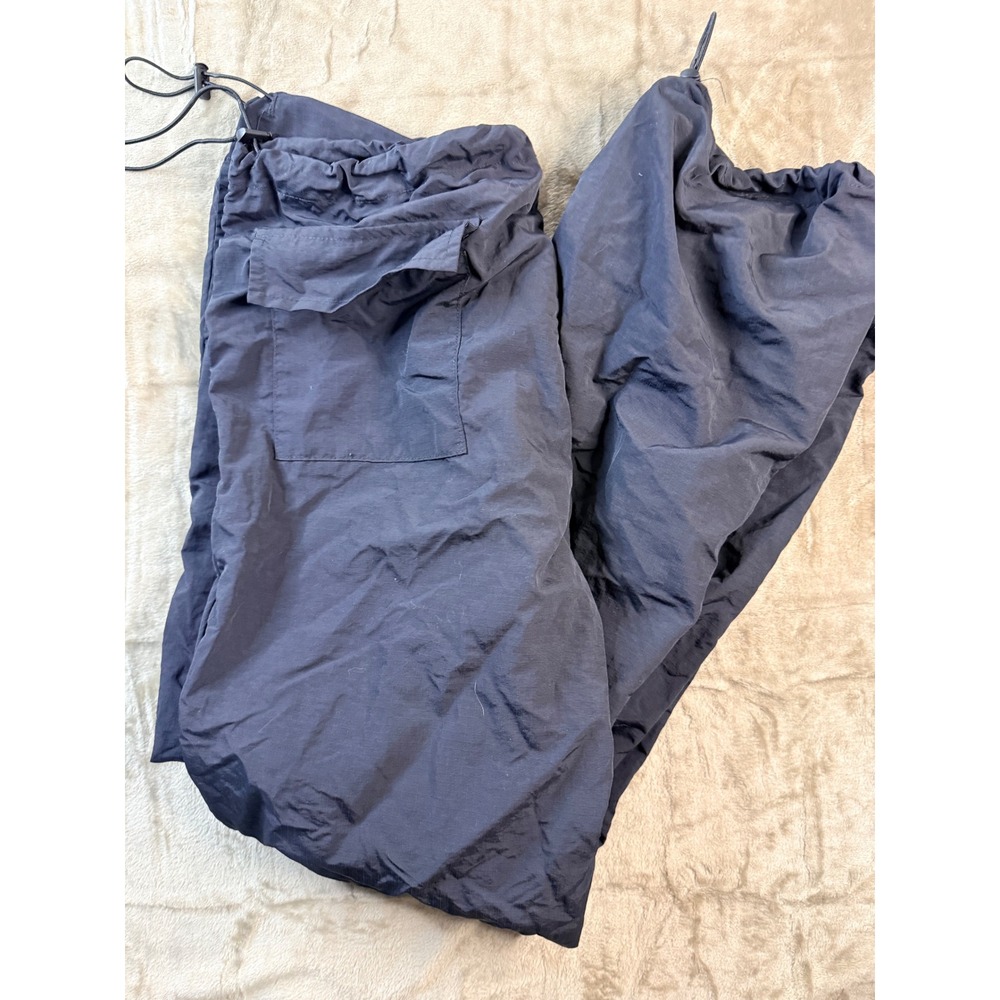 Y2K Rue 21 Womens Black Nylon Parachute Pants Baggy Cargo Joggers Size S Dance